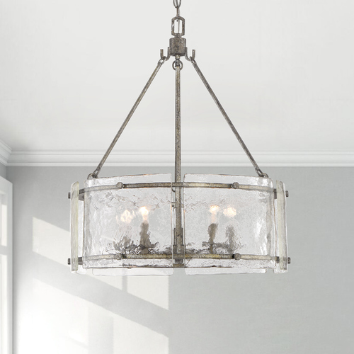 Fortress 20.50-Inch Pendant in Mottled Silver by Quoizel Lighting
