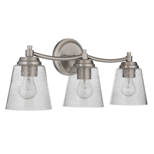 Craftmade Lighting Tyler Brushed Polished Nickel Bathroom Light by Craftmade Lighting 50203-BNK