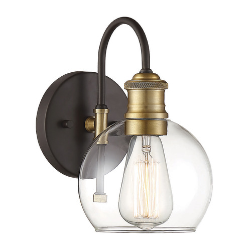 6-Inch Outdoor Wall Light in Oil Rubbed Bronze & Brass by Meridian