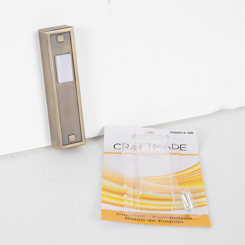 Push Button Antique Brass LED Doorbell Button by Craftmade Lighting