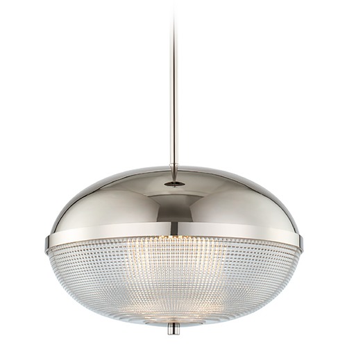 Portland 16-Inch LED Pendant in Polished Nickel by Kalco Lighting