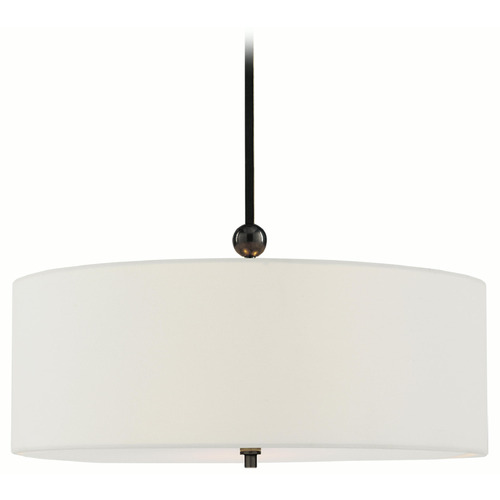Visual Comfort Signature Collection Reed Bronze Pendant Light with Drum Shade