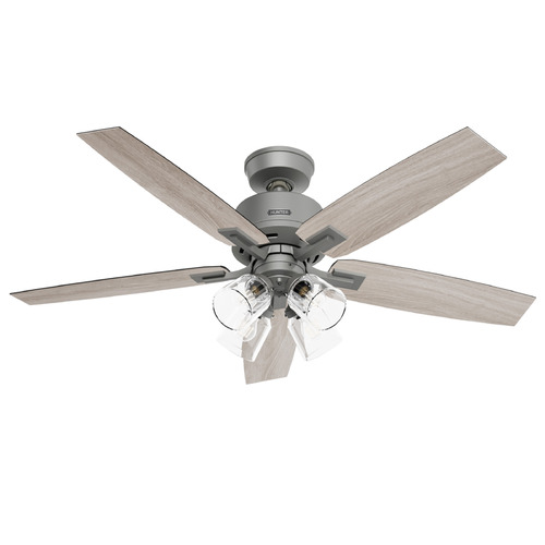 Hunter Fan Company Gatlinburg Matte Silver LED Ceiling Fan with Light