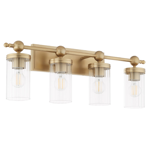 Quorum Lighting Lee Boulevard Aged Brass Bathroom Light by Quorum Lighting 560-4-80