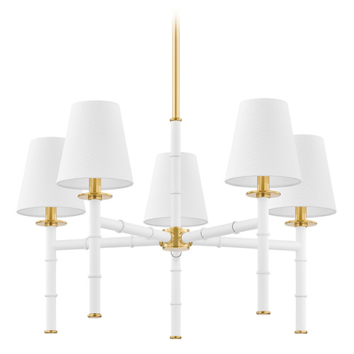 Mitzi by Hudson Valley Mitzi Alana Aged Brass Ceramic White Pendant Light H759805-AGB/SWH
