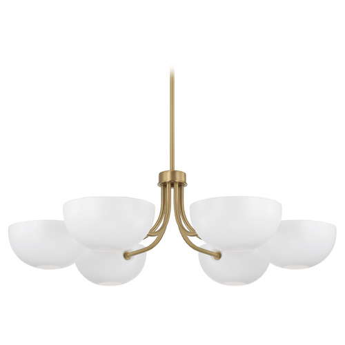 Capital Lighting Reece Aged Brass and White Chandelier