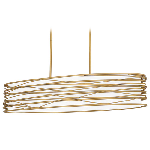 Quoizel Lighting Spiral Light Gold Island Light with Oval Shade