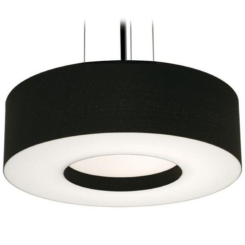 Afx Lighting Montclair Black LED Pendant Light with Drum Shade