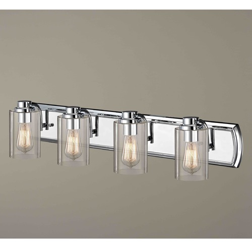 Industrial 4-Light Vanity Light in Chrome