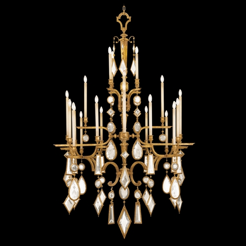 Fine Art Lamps Encased Gems Gold Leaf Crystal Chandelier