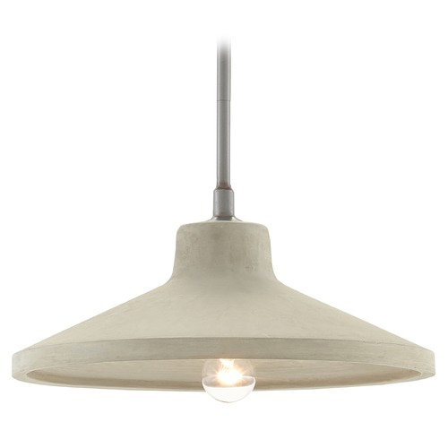 Currey and Company Lighting Currey and Company Stonemoss Hiroshi Gray / Portland Pendant Light with Coolie Shade 9000-0627
