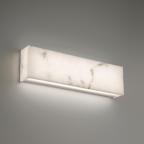 WAC Lighting Museo 18-Inch Faux Alabaster Vanity Light in White 3000K by WAC Lighting WS-65118-WT