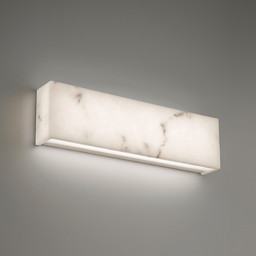 Museo 18-Inch Faux Alabaster Vanity Light in White 3000K by WAC Lighting