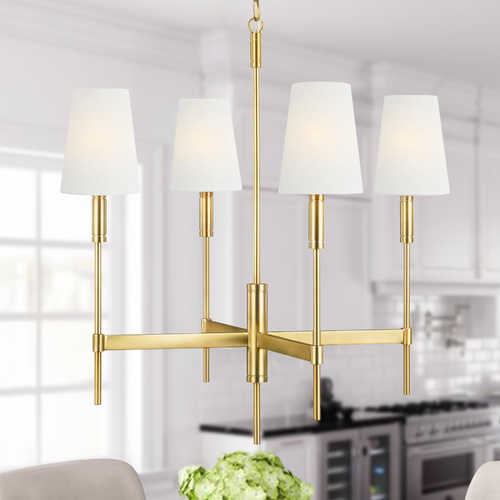 Visual Comfort Studio Collection Thomas OBrien 26-Inch Beckham Classic Burnished Brass Chandelier by Visual Comfort Studio TC1034BBS