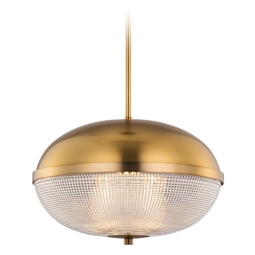 Portland 16-Inch LED Pendant in Winter Brass by Kalco Lighting