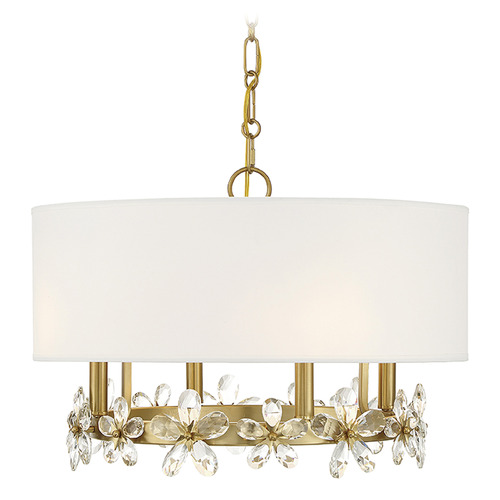 Dahlia 4-Light Pendant in Warm Brass by Savoy House