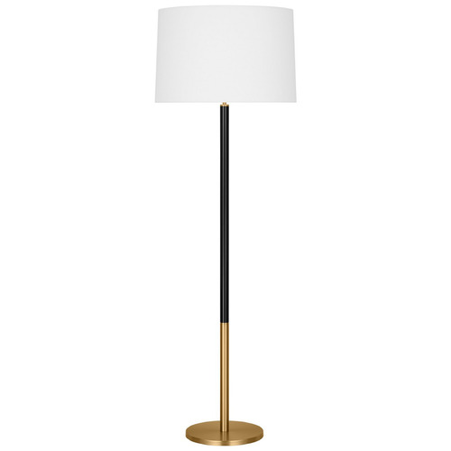 Monroe Floor Lamp in Burnished Brass & Black by Visual Comfort Studio