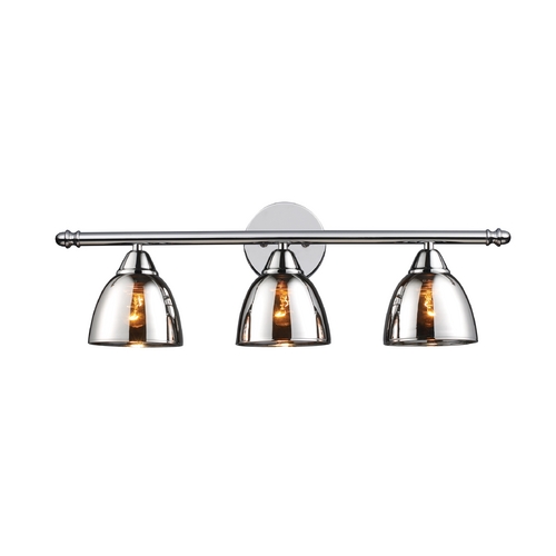 Elk Lighting Modern Bathroom Light with Chrome Glass in Polished Chrome Finish 10072/3