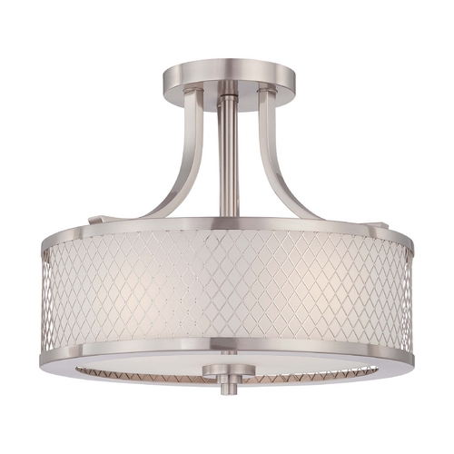 Nuvo Lighting Modern Semi-Flush Mount in Brushed Nickel by Nuvo Lighting 60/4692