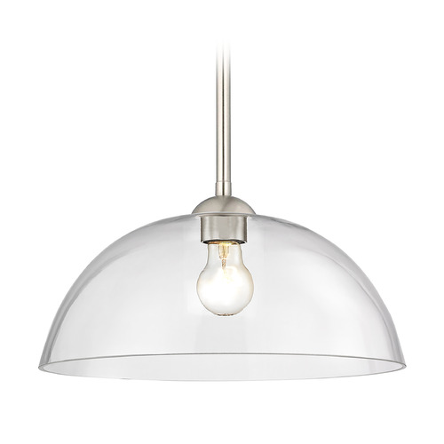 Design Classics Lighting Gala Fuse Pendant in Satin Nickel with Dome Glass by Design Classics 581-09 G1785-CL