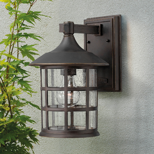 Seeded Glass Outdoor Wall Light Oil Rubbed Bronze by Hinkley Lighting