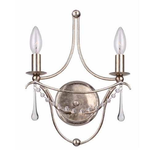 Crystorama Lighting Sconce Wall Light in Antique Sliver Finish 422-SA