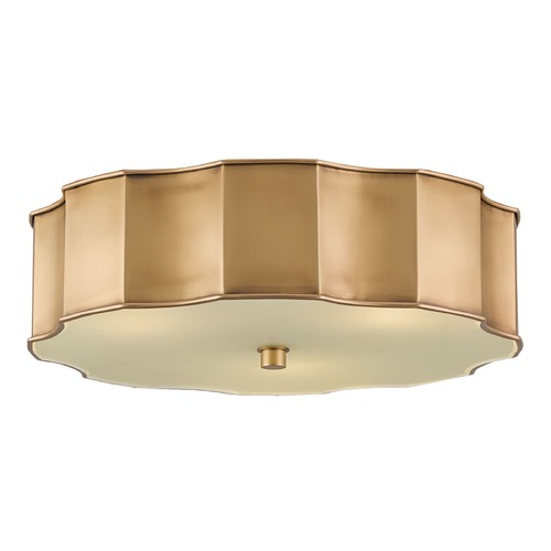 Currey and Company Lighting Wexford Flush Mount in Antique Brass/Opaque Glass by Currey & Company 9999-0001