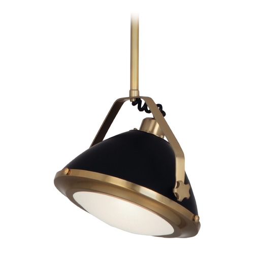Apollo Pendant in Brass & Black Painted by Robert Abbey