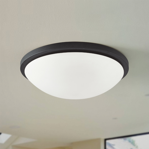 Button Black LED Flush Mount by Nuvo Lighting