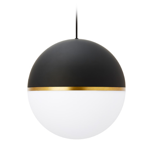Visual Comfort Modern Collection Visual Comfort Modern Collection Akova Matte Black & Aged Brass Pendant Light with Bowl / Dome Shade 700TDAKV13BR