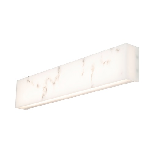WAC Lighting Museo 28-Inch Faux Alabaster Vanity Light in White 3000K by WAC Lighting WS-65128-WT