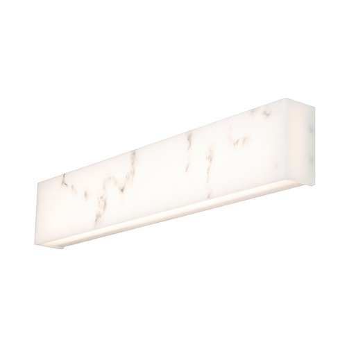 Museo 28-Inch Faux Alabaster Vanity Light in White 3000K by WAC Lighting