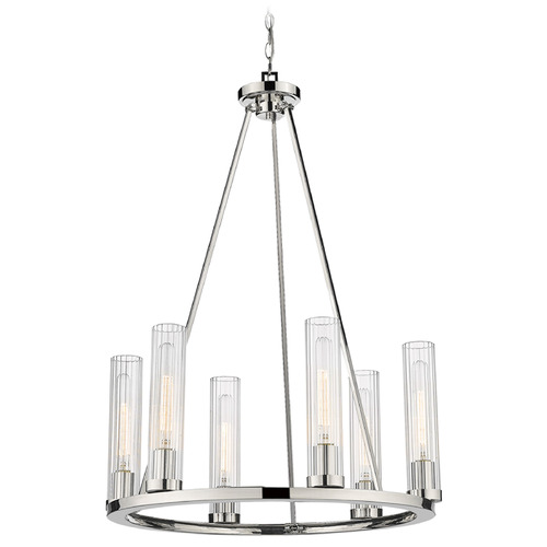Beau Polished Nickel Chandelier by Z-Lite