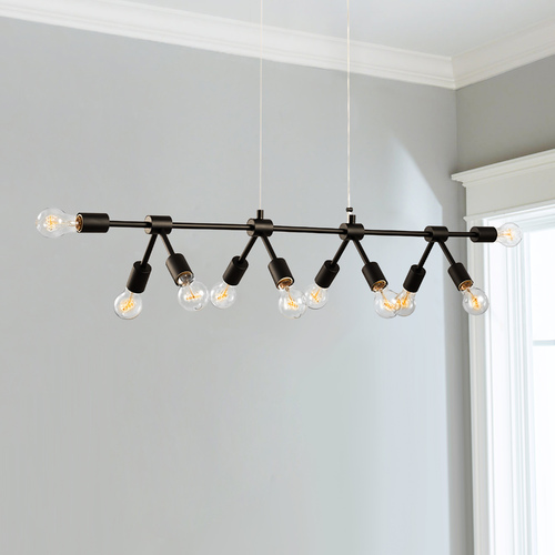 Kalco Lighting Union 40-Inch Linear Chandelier in Matte Black by Kalco Lighting 512361MB