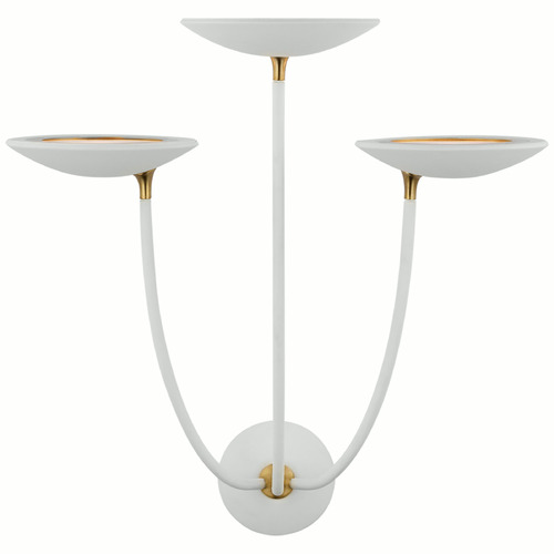 Visual Comfort Signature Collection Thomas OBrien Keira Sconce in White by Visual Comfort Signature TOB2785WHT/HAB