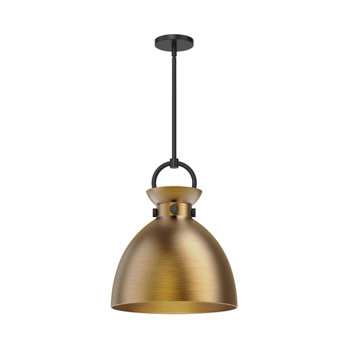 Alora Lighting Alora Lighting Waldo Matte Black & Aged Gold Pendant Light with Bowl / Dome Shade PD411314MBAG