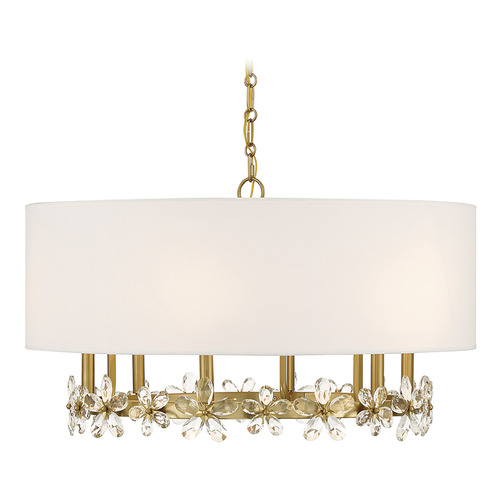Dahlia 6-Light Pendant in Warm Brass by Savoy House