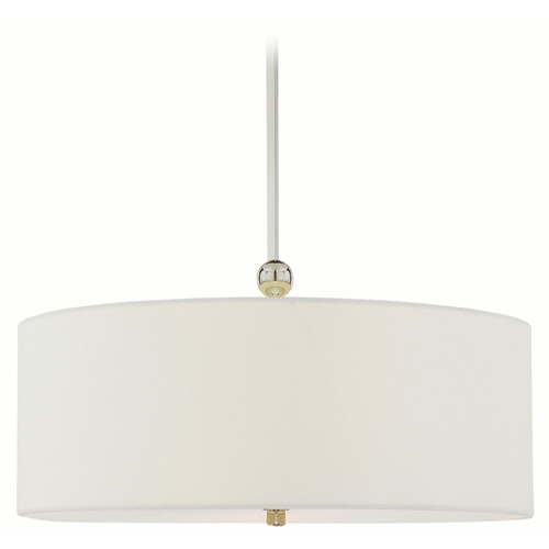 Visual Comfort Signature Collection Visual Comfort Signature Collection Reed Polished Nickel Pendant Light with Drum Shade TOB5011PN-L