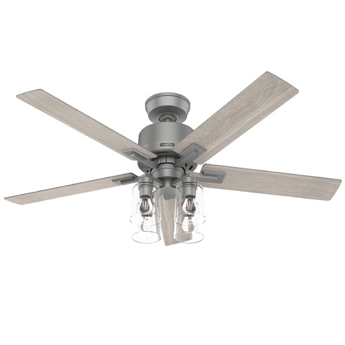 Hunter Fan Company Techne Matte Silver LED Ceiling Fan with Light