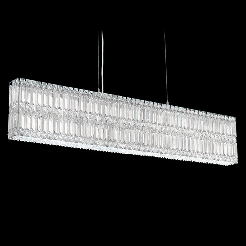 Schonbek Worldwide Lighting Quantum Polished Stainless Steel Island Light with Rectangle Shade