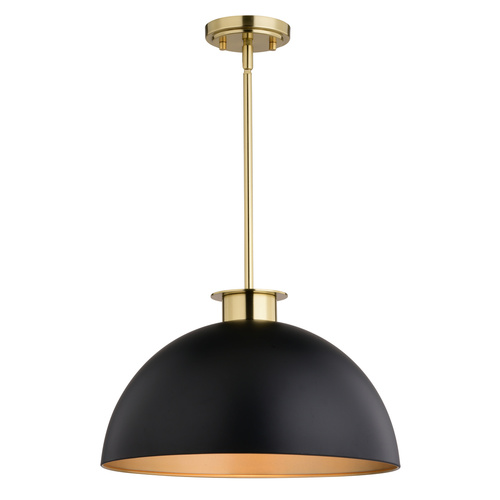 Devon Matte Black & Satin Brass Pendant Light by Vaxcel Lighting