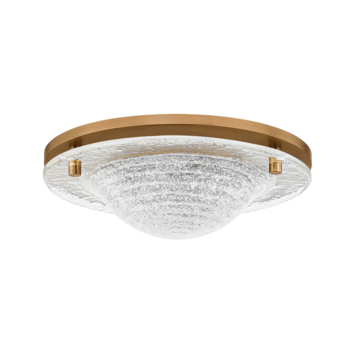 Halston 14-Inch LED Flush Mount in Patina Brass by Troy Lighting