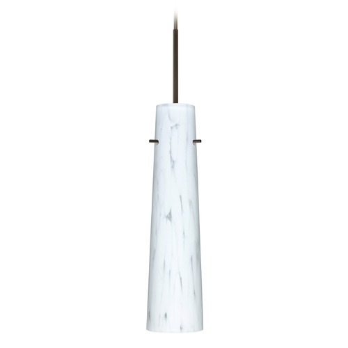 Besa Lighting Besa Lighting Camino Bronze Mini-Pendant Light with Cylindrical Shade 1BT-567419-BR