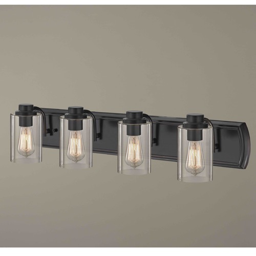 Design Classics Lighting Industrial 4-Light Bath Wall Light in Bronze 1204-36 GL1040C