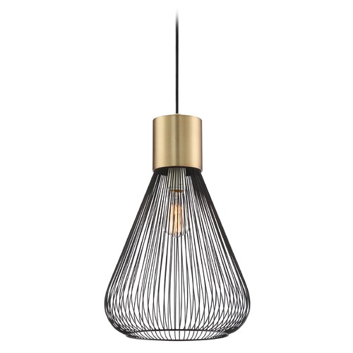 Freira Black and Antique Brass Pendant by Lite Source Lighting