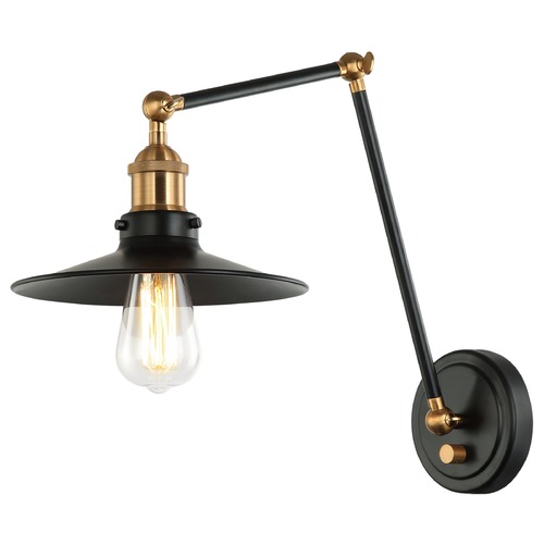 Matteo Lighting Brixson Aged Gold & Black Sconce by Matteo Lighting S01211AGBK