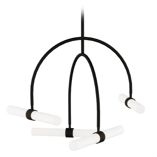 Sean Lavin Calumn 4-Light LED Chandelier in Black by Visual Comfort Modern