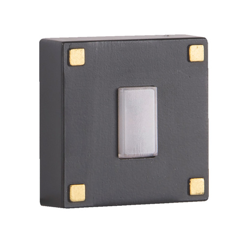 Craftmade Lighting Push Button Flat Black & Satin Brass LED Doorbell Button by Craftmade Lighting PB5015-FBSB