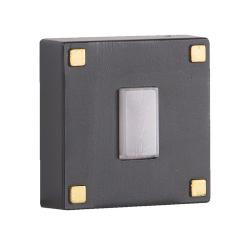 Push Button Flat Black & Satin Brass LED Doorbell Button by Craftmade Lighting