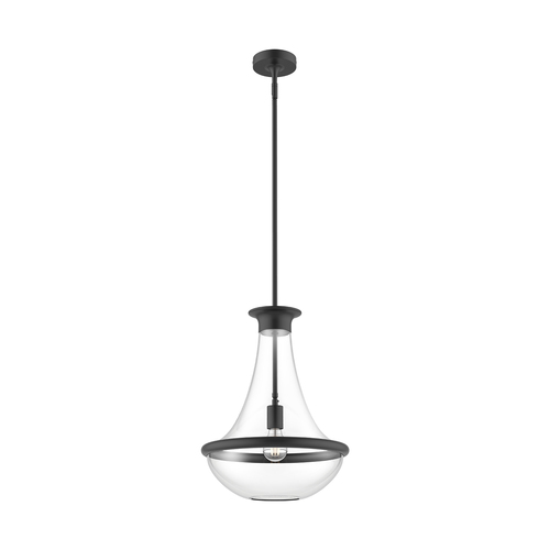 Alora Lighting Marcel Matte Black Pendant Light with Bowl / Dome Shade
